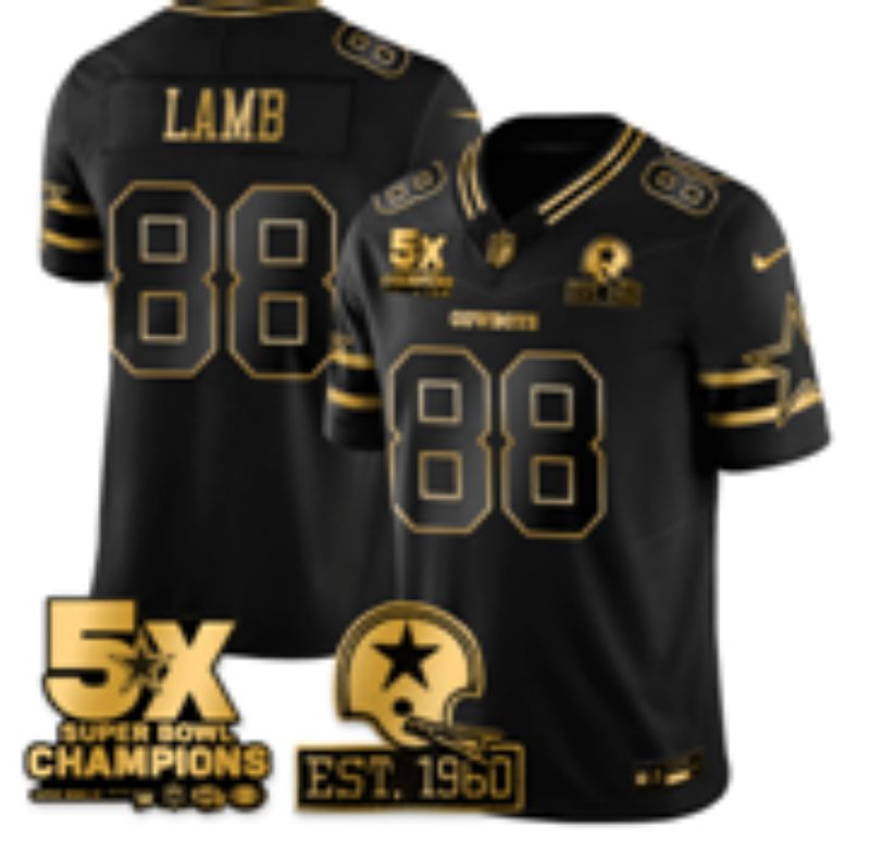 Men 2026 Dallas Cowboys #88 Lamb Black gold 6th generation Nike Limited NFL Jersey style 06